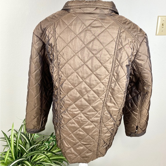 Jane Ashley, Plus Size 2X Jacket Brown Quilted Full Zip Pockets - Picture 10 of 14